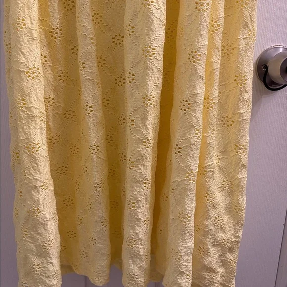 Maeve by Anthropologie Yellow Eyelet Puff Sleeve Mini Dress - Picture 9 of 11